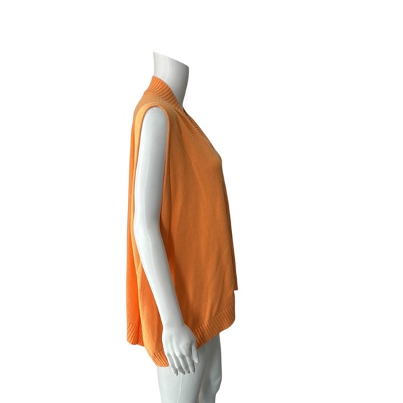 Eskandar Orange V-Neck Sleeveless Sweater Size XL(Size Tag Missing) - Picture 2 of 7